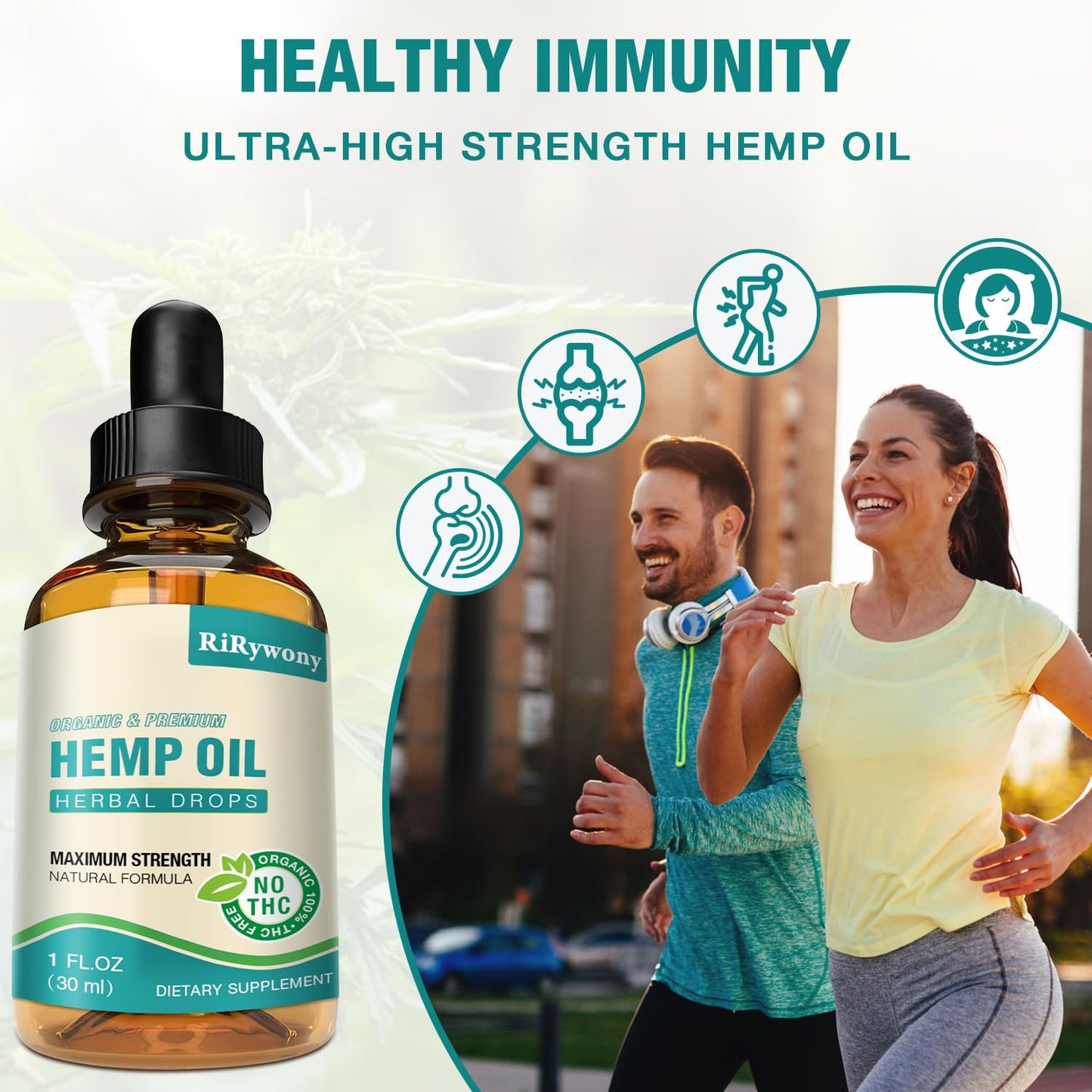 Hemp Oil High Potency - 3 Pack Maximum Strength Organic Hemp Drops for Adults | Natural Relax & Good Mood | Vegan Tincture