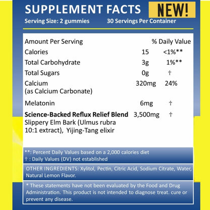 HEMPWAY Reflux Raft Gummies – Nighttime Sleep + Acid Reflux Relief, Lemon, 60 Gummies
