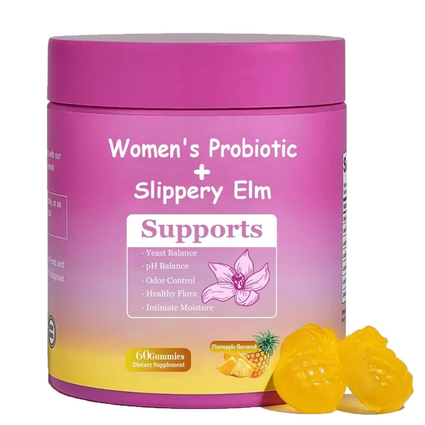 Feminine Probiotics Gummies for Women – Pineapple, 60 Gummies