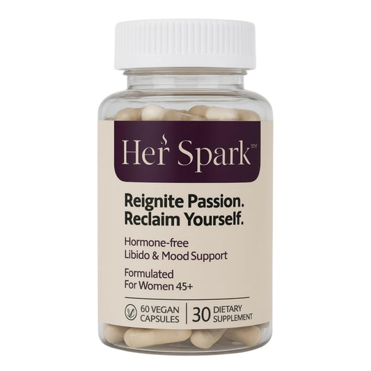 Her Spark Menopausal Libido & Mood Support - Female Hormone Balance & Desire Booster with Ashwagandha Fenugreek & Shetavari - Hormone-Free, Vegan Menopause Supplement