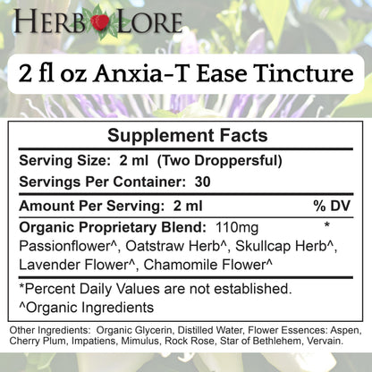 Herb Lore Anxia-T Ease Tincture – Mood & Relaxation Support (2 fl oz)