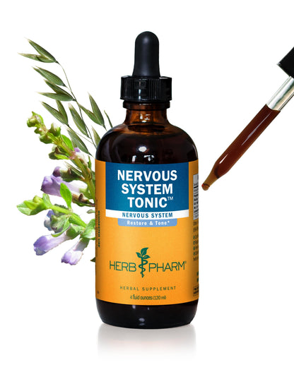 Herb Pharm Nervous System Tonic – Liquid Herbal Formula to Strengthen and Calm the Nervous System (4 oz)