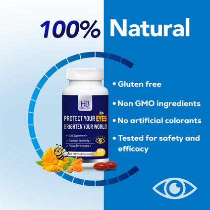 Herbal Bee Eye Supplement - Lutein 10mg, Meso-Zeaxanthin 10mg, Zeaxanthin 2mg | 90 Softgels