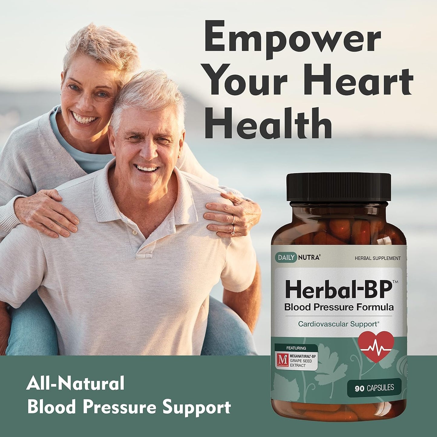Herbal-BP Natural Blood Pressure Supplement – 3-Pack (Grape Seed, Garlic, Hawthorn)