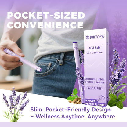 Herbal Diffuser Pen - Plant-Based Calm with Ashwagandha, Lavender, L-Theanine & B Vitamins | 600 Uses