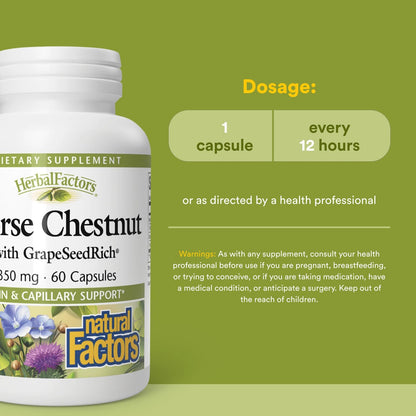 HerbalFactors by Natural Factors - Horse Chestnut & GrapeSeedRich, 60 caps