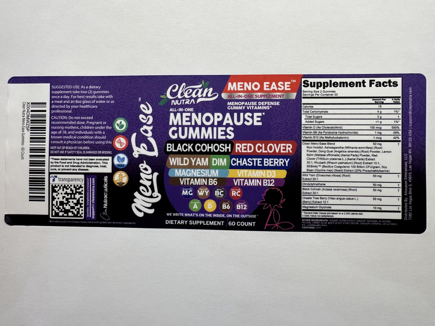 Clean Nutraceuticals Menopause Gummies for Women – Hormone Balance & Night Sweat Support
