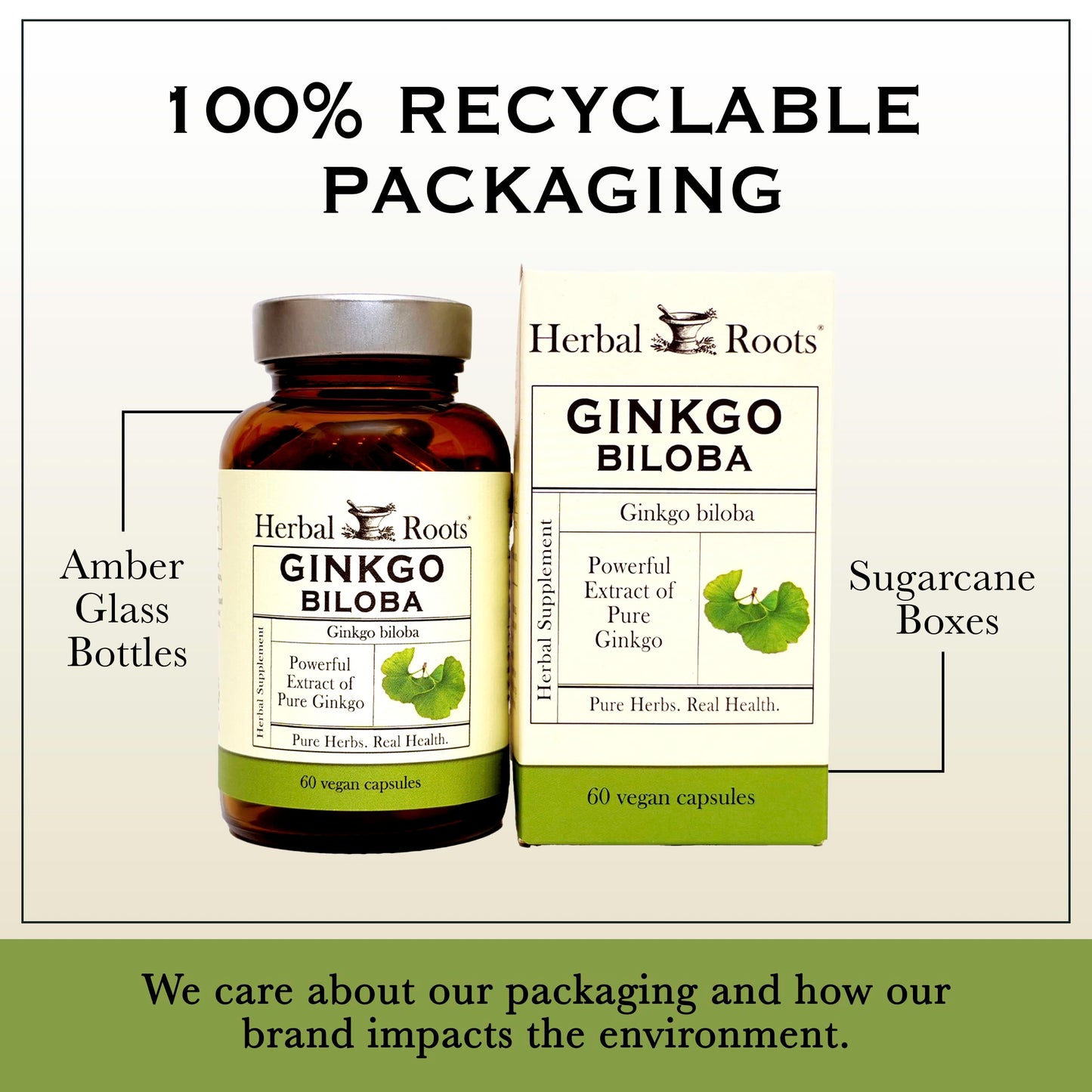 Herbal Roots Organic Ginkgo Biloba – 60 Vegan Capsules