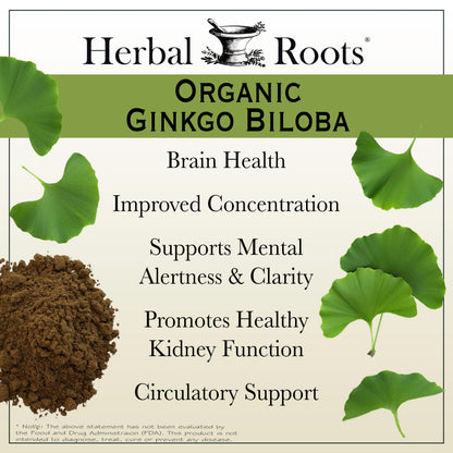 Herbal Roots Organic Ginkgo Biloba – 60 Vegan Capsules