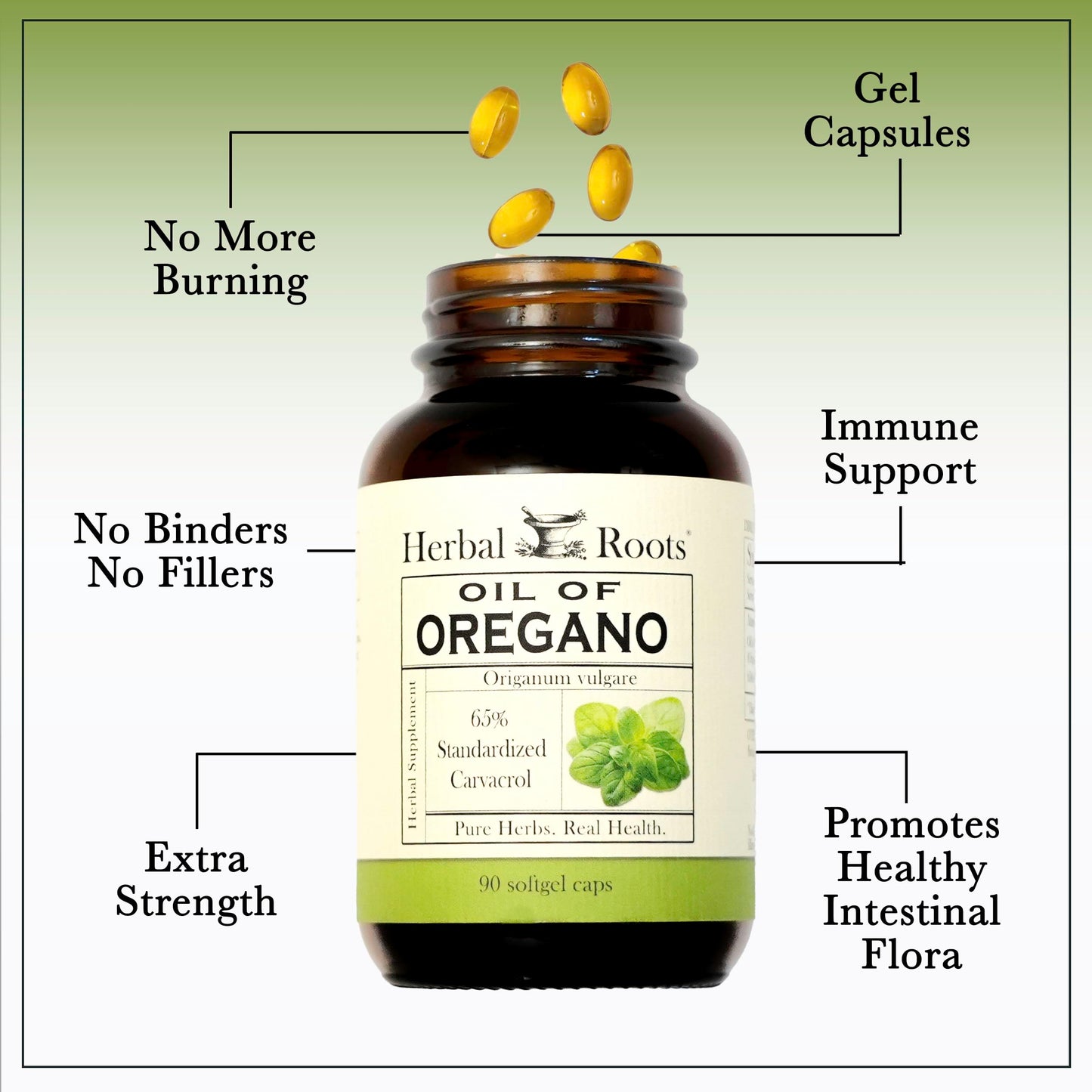 Herbal Roots Oil of Oregano Softgels - Extra Strength 150mg (90 Count)