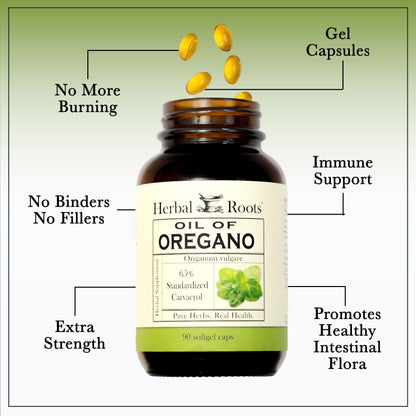 Herbal Roots Oil of Oregano Softgels - Extra Strength 150mg (90 Count)