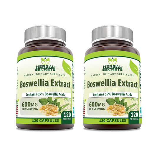 Herbal Secrets Boswellia Serrata Extract 600 mg – 65% Boswellic Acids | Non-GMO, Gluten Free | 2 Pack