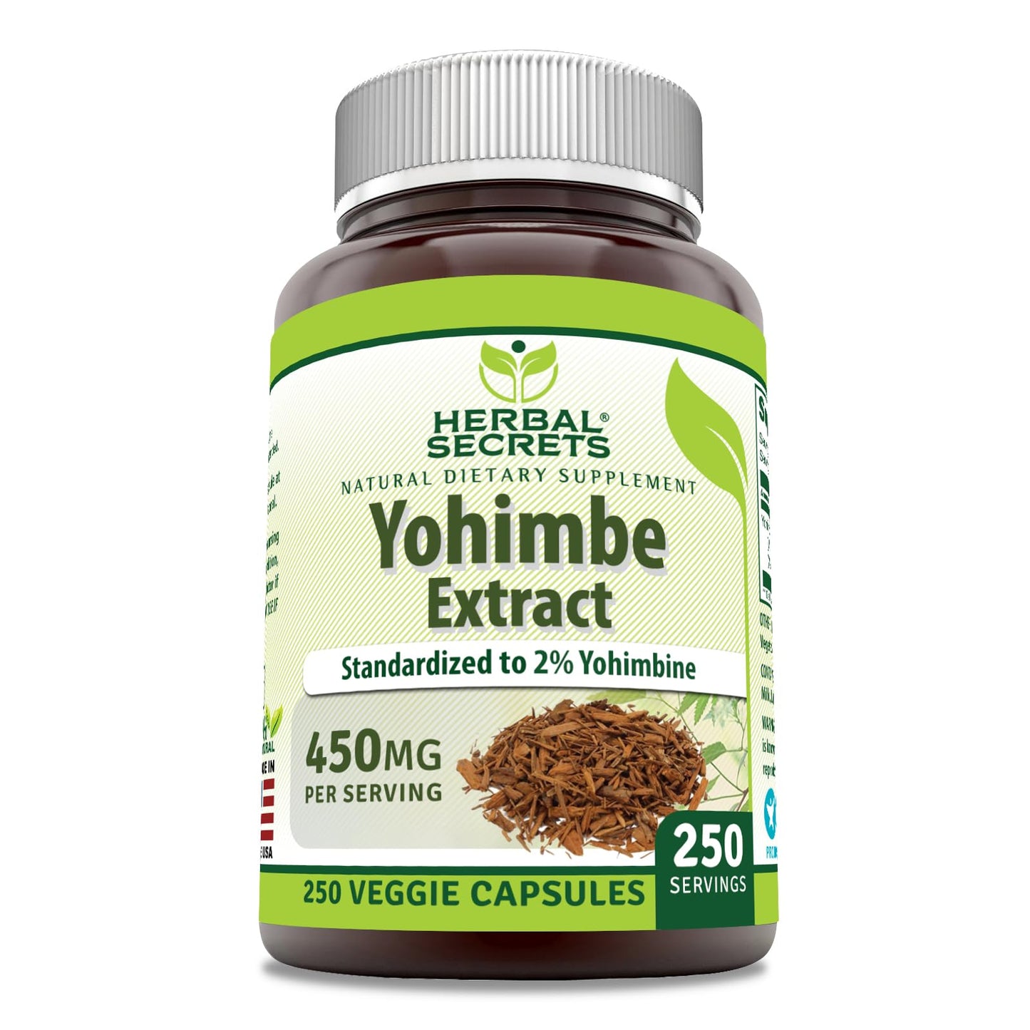Herbal Secrets Yohimbe Extract 450 mg | Veggie Capsules | Non-GMO & Gluten Free | Made in USA