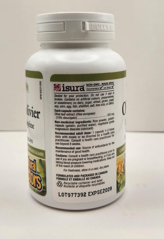 HerbalFactors by Natural Factors - Olive Leaf 500 mg | Natural Wellness Formula | 90 Capsules