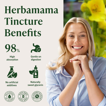 Herbamama Mullein Drops for Lungs - Vegan Lung Cleanse (56-Day Supply)