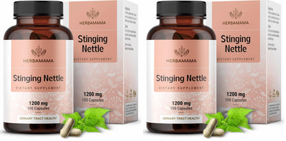 HERBAMAMA Stinging Nettle 1200mg – Urinary Tract Support (Vegan, Non-GMO) Pack of 2