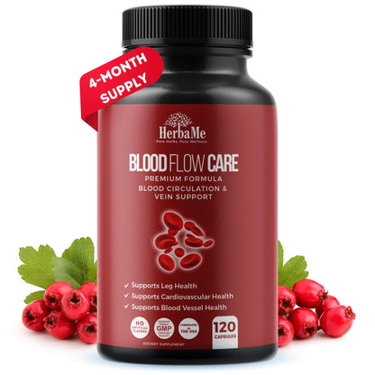 HerbaMe Blood Circulation Supplement – 120 Capsules for Vein & Heart Health