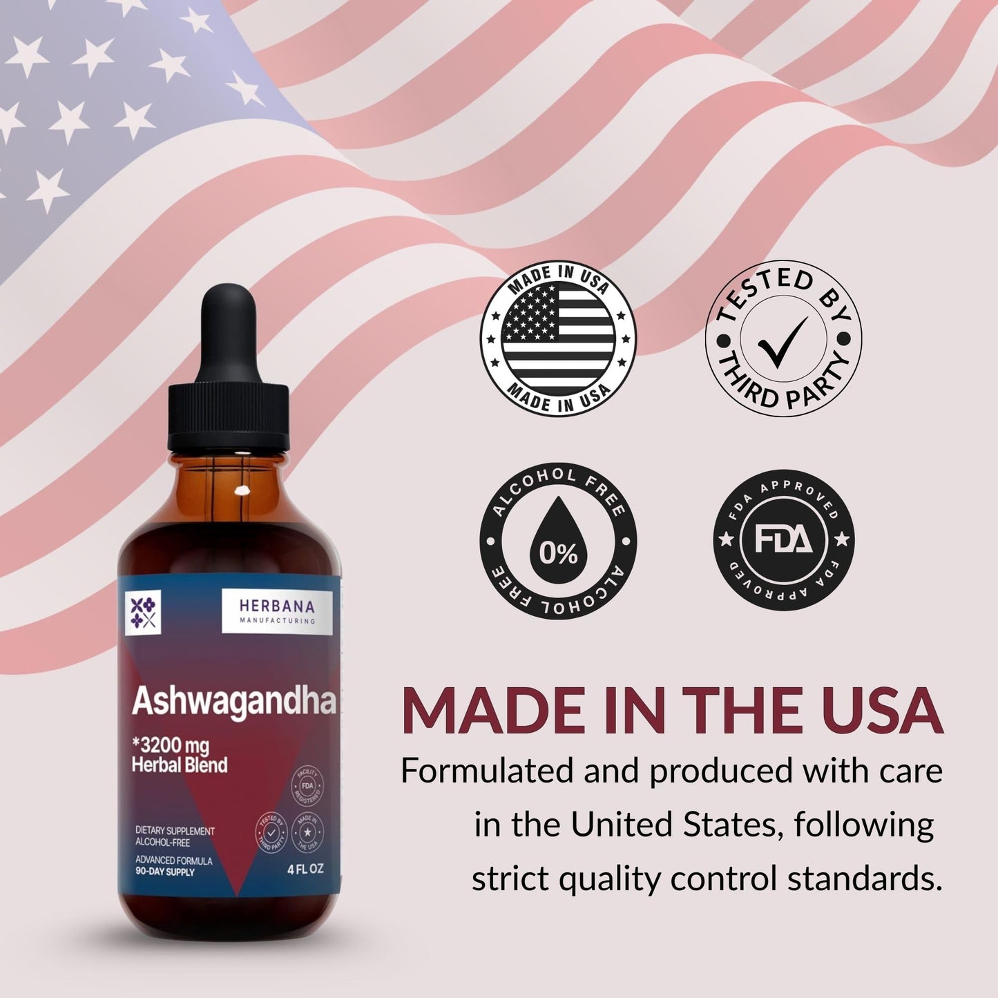 HERBANA Ashwagandha Liquid Drops – High Potency For Muscle Recovery