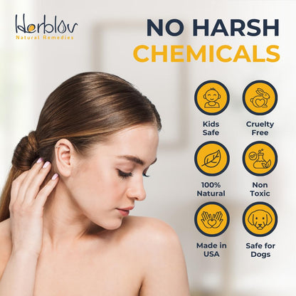 Herblov Organic Ear Oil for Ear Infections | Natural Eardrops for Swimmer's Ear & Wax Removal