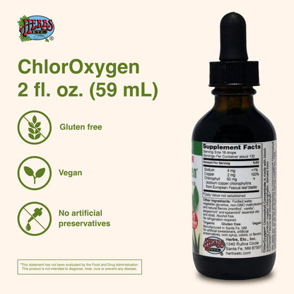 ChlorOxygen Chlorophyll Concentrate - Mint - Herbs Etc. - 2 fl oz