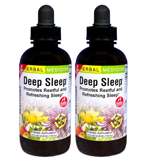 Herbs Etc. Deep Sleep - Natural Herbal Sleep Aid (Non-Habit Forming) 4 oz Liquid Extract - 2 Pack