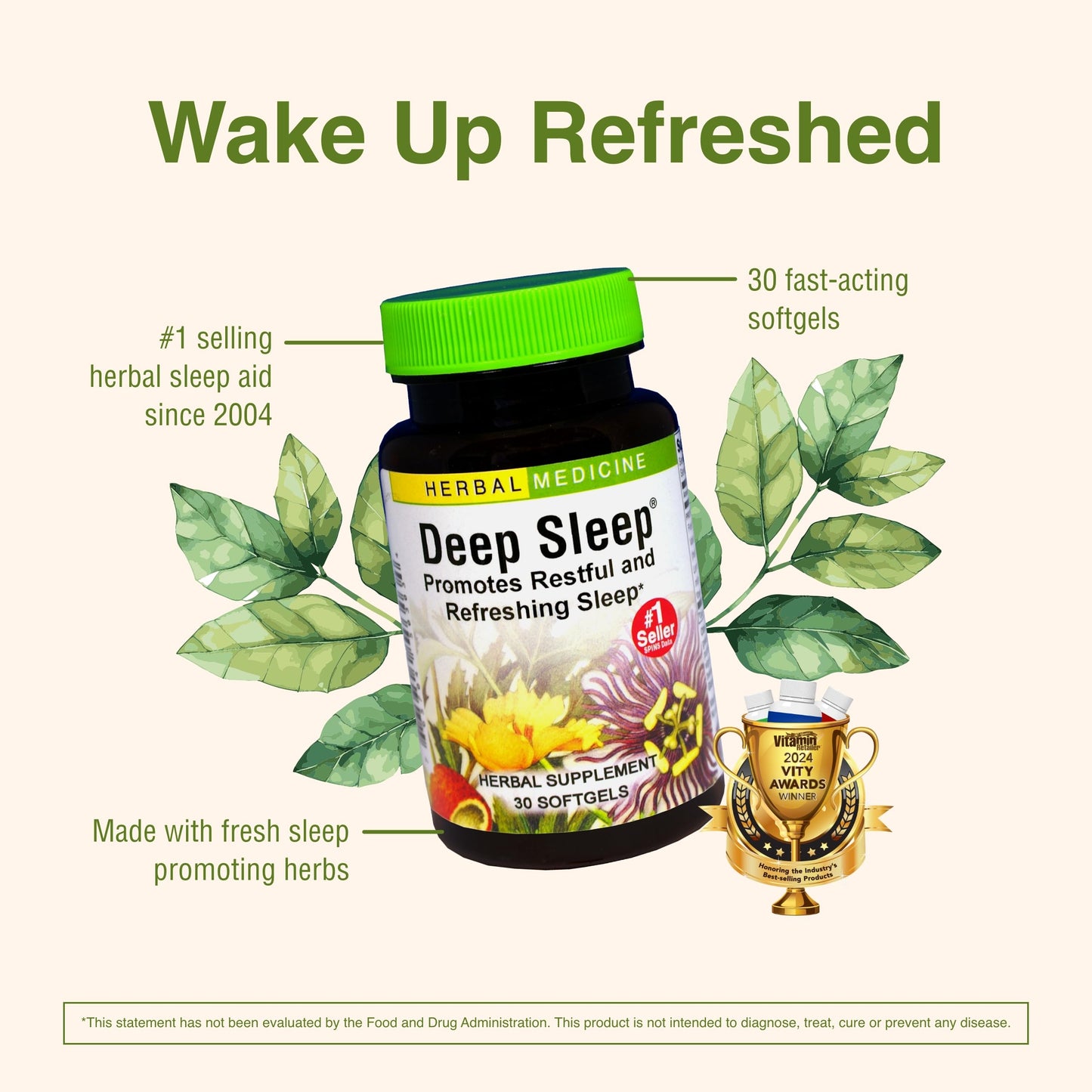 Herbs Etc. Deep Sleep Softgels - Herbal Sleep Support | 30 Softgels