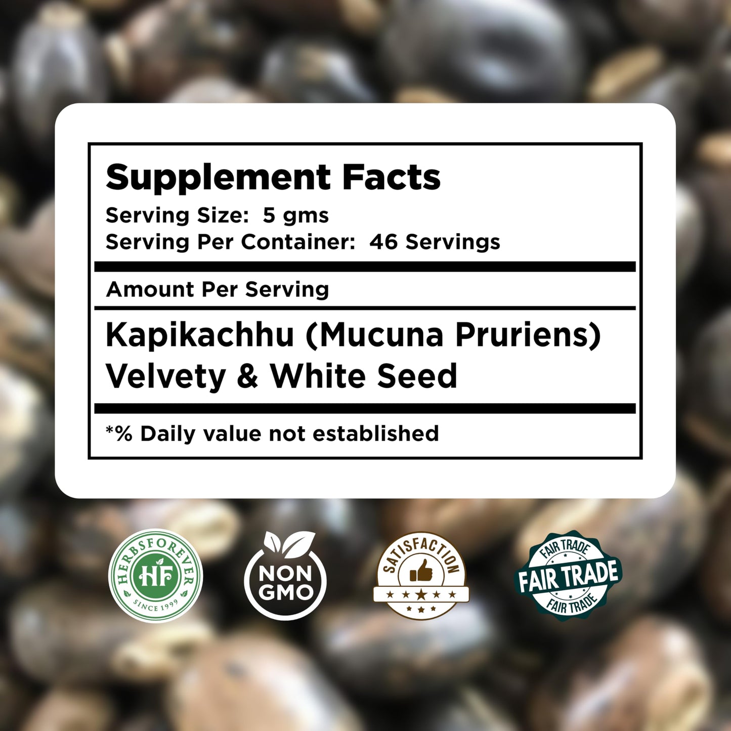 Mucuna Pruriens Kapikachhu Velvet Bean Powder 2X Potency – 230g