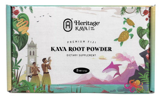 Heritage Kava Premium Fiji Noble Kava Root Powder 8 oz