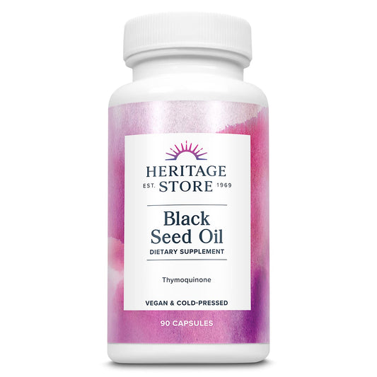 HERITAGE STORE Black Seed Oil 650mg | Nigella Sativa Capsule Supplement