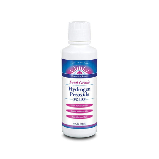 Heritage Store Hydrogen Peroxide 3% – Fragrance Free, 16 oz, Plastic Bottle