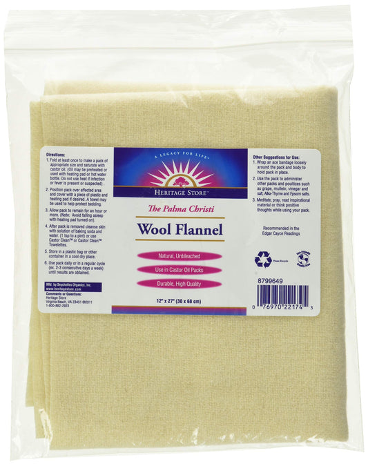 Heritage Products Wool Flannel Palma Christi 12in x 27in | 1 Flannel