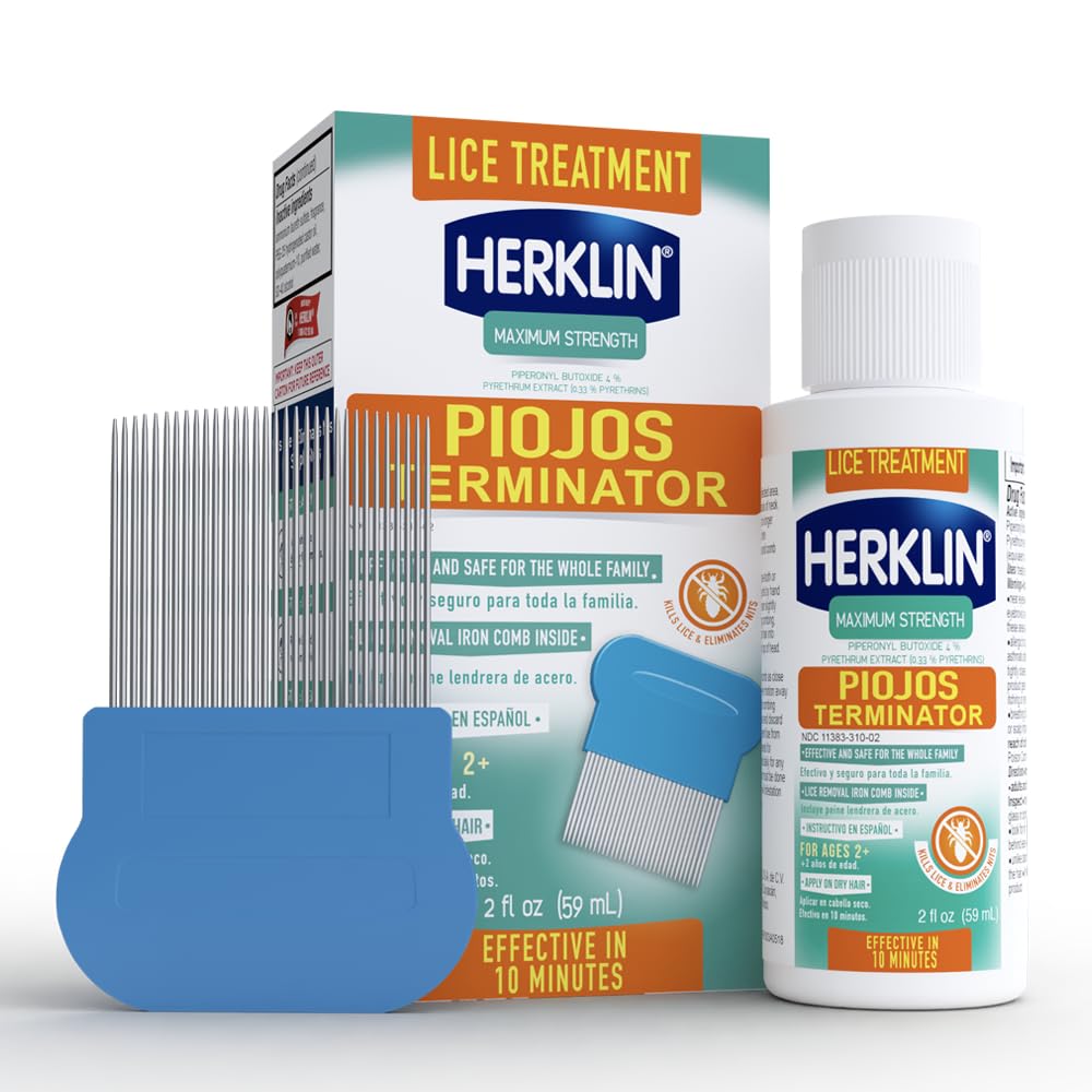 HERKLIN Lice Treatment Shampoo - Maximum Strength, Easy to Apply, 2 Fl Oz