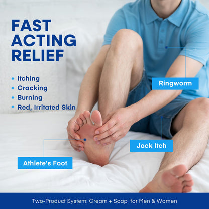 Hermon Clotrimazole Antifungal Treatment Kit – Cream & Soap for Athlete's Foot, Ringworm & Jock Itch