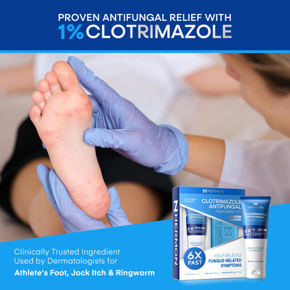Hermon Clotrimazole Antifungal Treatment Kit – Cream & Soap for Athlete's Foot, Ringworm & Jock Itch