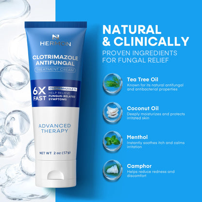Hermon Clotrimazole Antifungal Treatment Kit – Cream & Soap for Athlete's Foot, Ringworm & Jock Itch