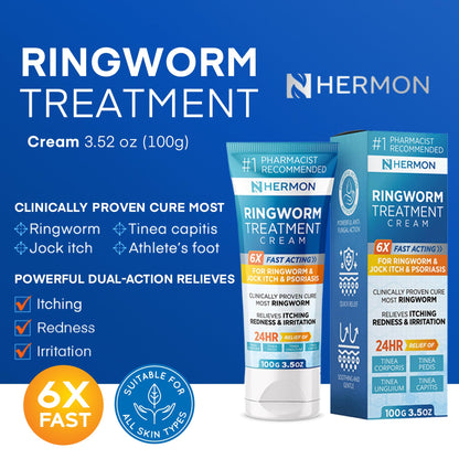 Hermon Powerful Antifungal Ringworm Cream - Fast Relief for Ringworm, Jock Itch & More (100ml)