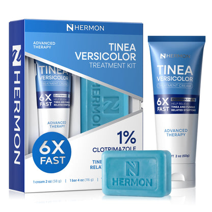 Hermon Tinea Versicolor Treatment Kit – Fast-Acting Cream 2oz & Soap 4oz