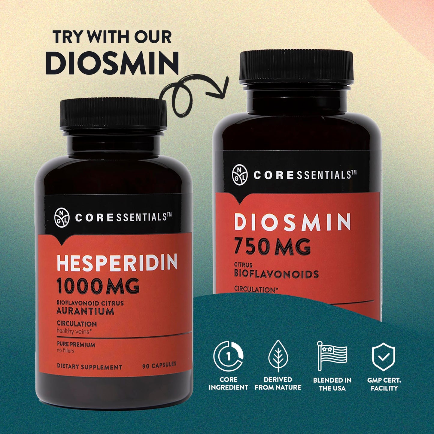 Hesperidin 1,000mg - 100% Pure Ingredient with No Mixes or Additives | Blood Circulation Support, 90 Capsules