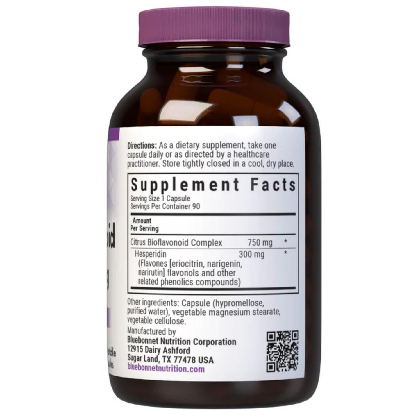 Bluebonnet Citrus Bioflavonoid Complex 750 mg Immune Support - Vegan, Non-GMO, Gluten-Free | 90 Veggie Capsules