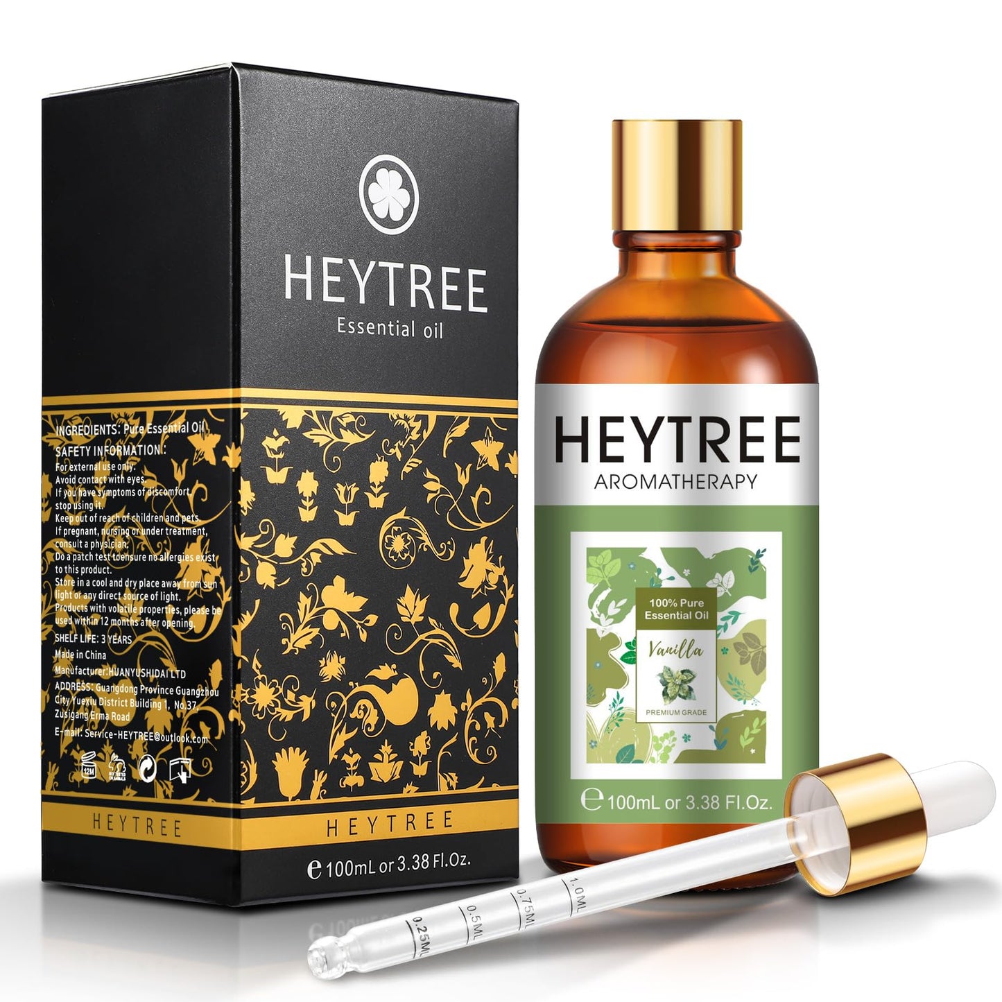 HEYTREE Vanilla Essential Oil - Relaxing Aroma for Soap & Candles (100ml)