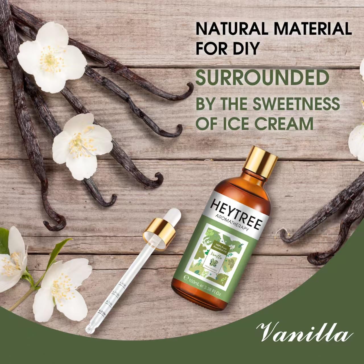HEYTREE Vanilla Essential Oil - Relaxing Aroma for Soap & Candles (100ml)