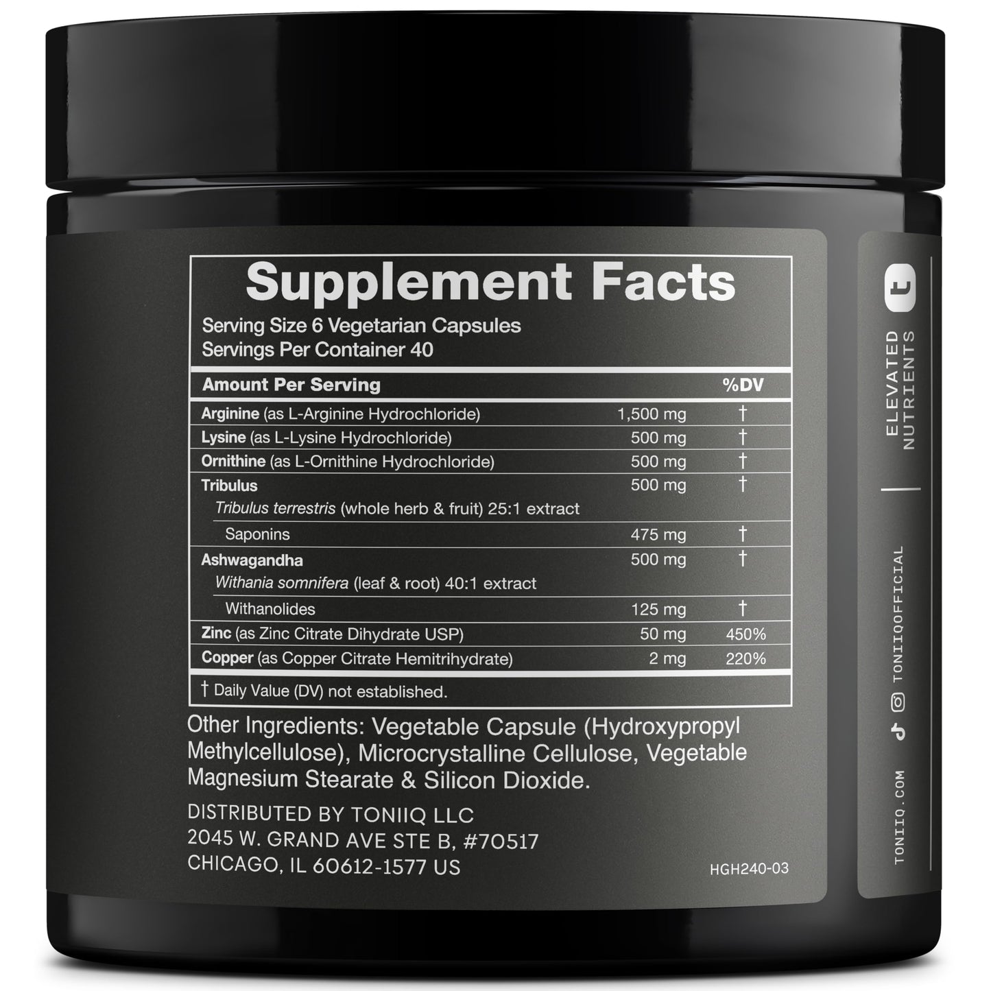 HGH Supplements for Men & Women (240 Count) 3552mg+ | Toniiq HGH Ultra