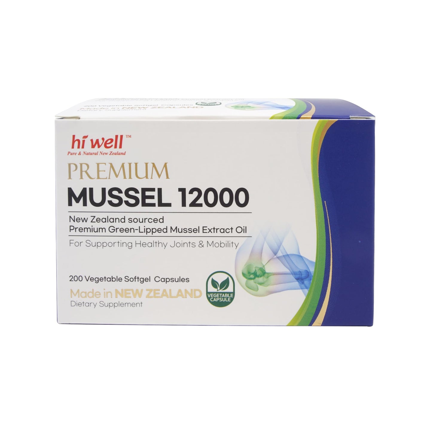 Hi Well Premium NZ Green-Lipped Mussel 12,000 mg Softgel Capsules