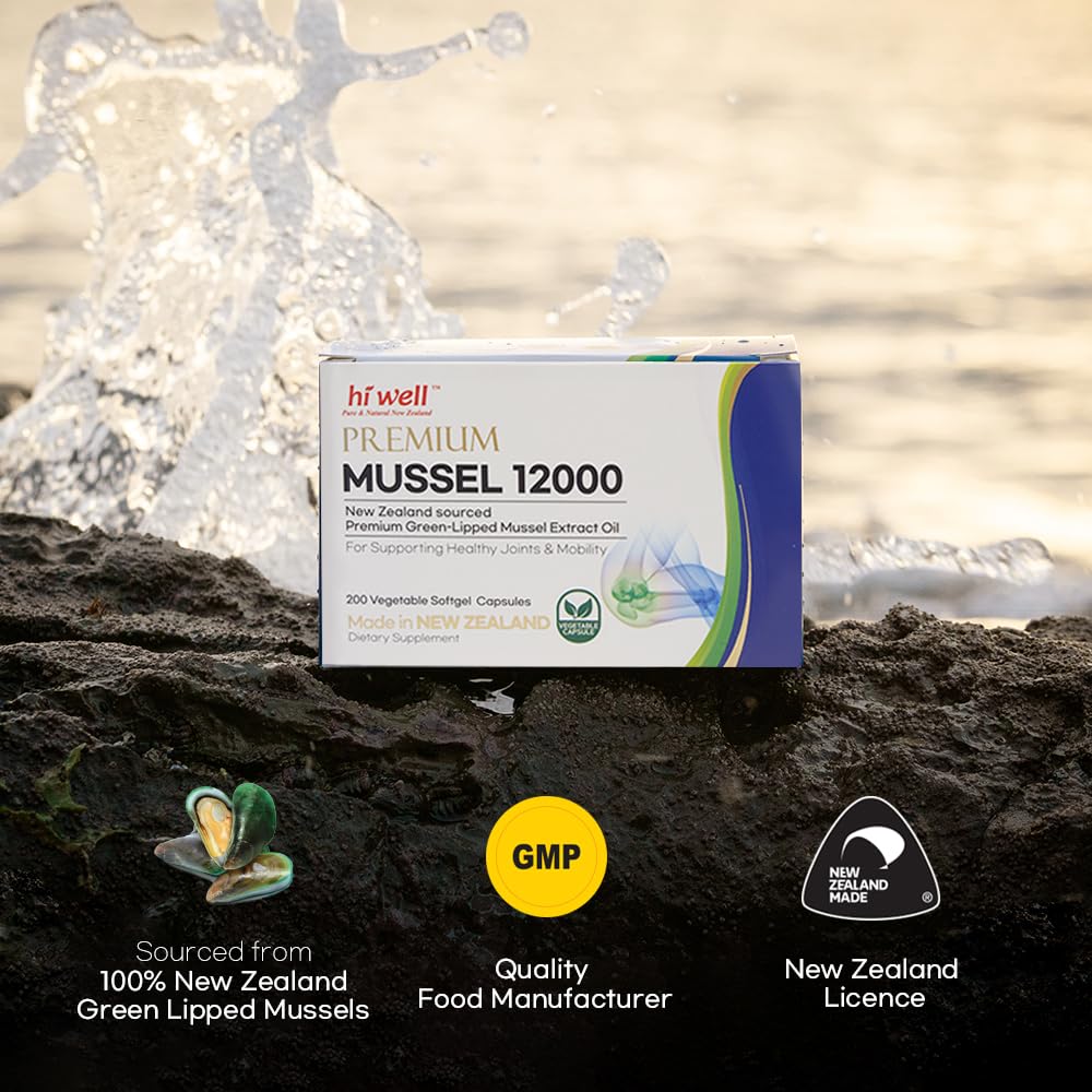 Hi Well Premium NZ Green-Lipped Mussel 12,000 mg Softgel Capsules