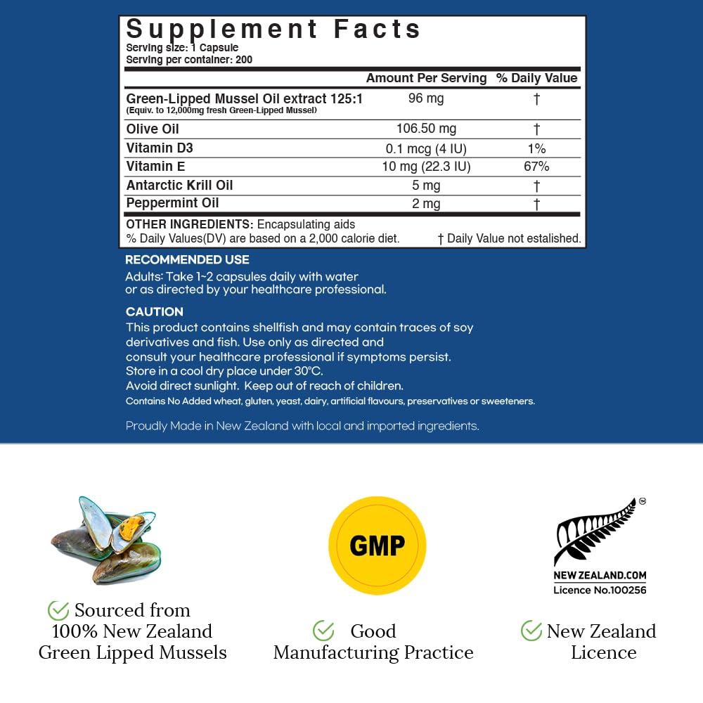 Hi Well Premium NZ Green-Lipped Mussel 12,000 mg Softgel Capsules
