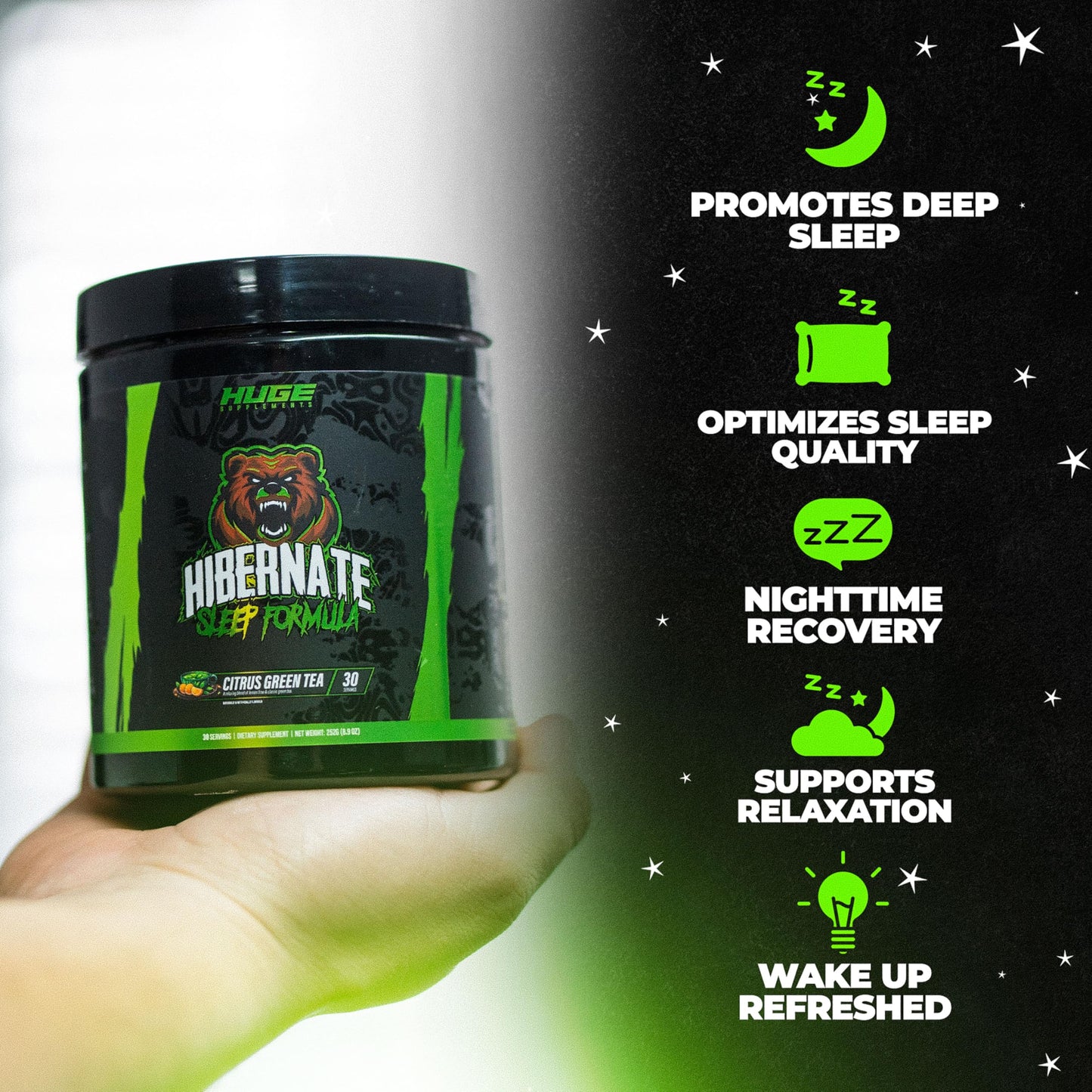 Hibernate Sleep Supplement - Complete Sleep Recovery Formula (30 Servings)