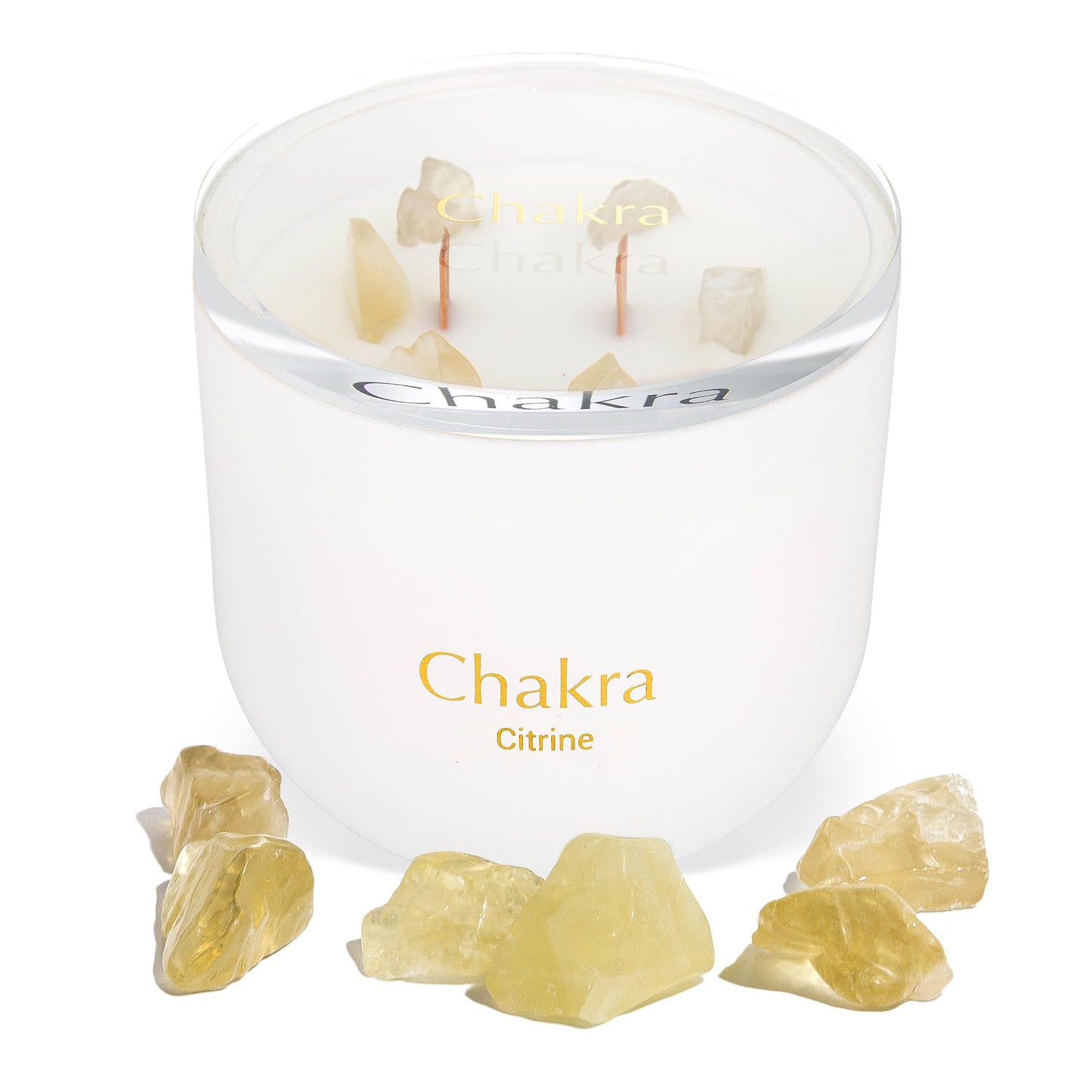 Hidden Label Healing Crystal Candle – Citrine Energy, Wood Wick, 12oz