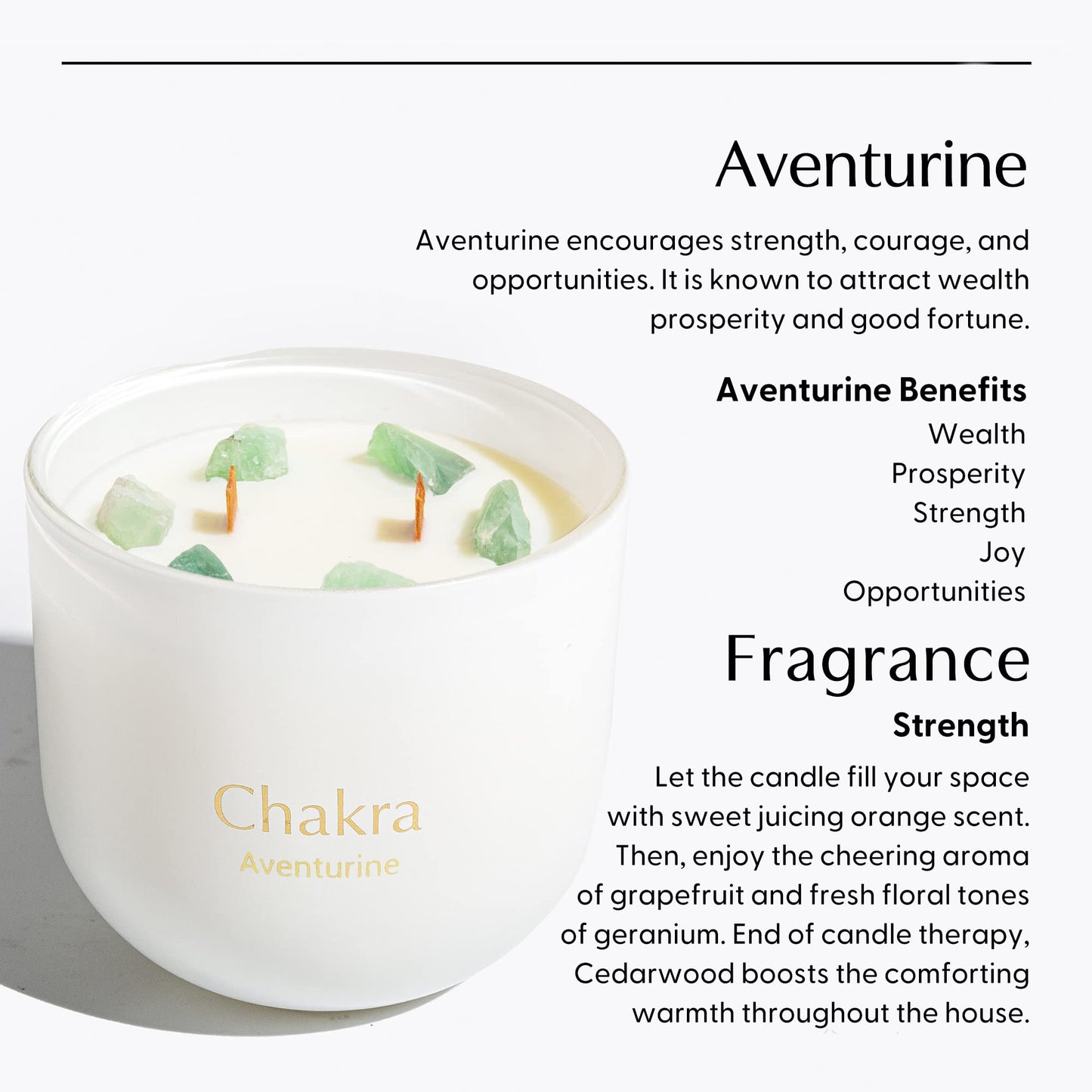 Hidden Label Healing Crystal Candle – Aventurine Wealth, Wood Wick Aromatherapy 12oz