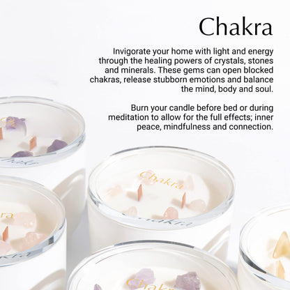 Hidden Label Healing Crystal Candle – Pear Ginger, Wood Wicks, Real Crystals, 12oz