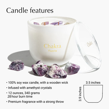 Hidden Label Healing Crystal Candle – Pear Ginger, Wood Wicks, Real Crystals, 12oz